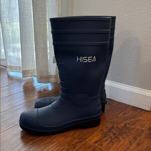 HISEA MEN MUD OUTDOOR RUBBER BOOTS WATERPROOF SIZE 10 men’s CUSHIONED INSOLE NEW